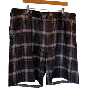 REEBOK Golf Shorts Black/Blue/Gray Plaid - Size 46